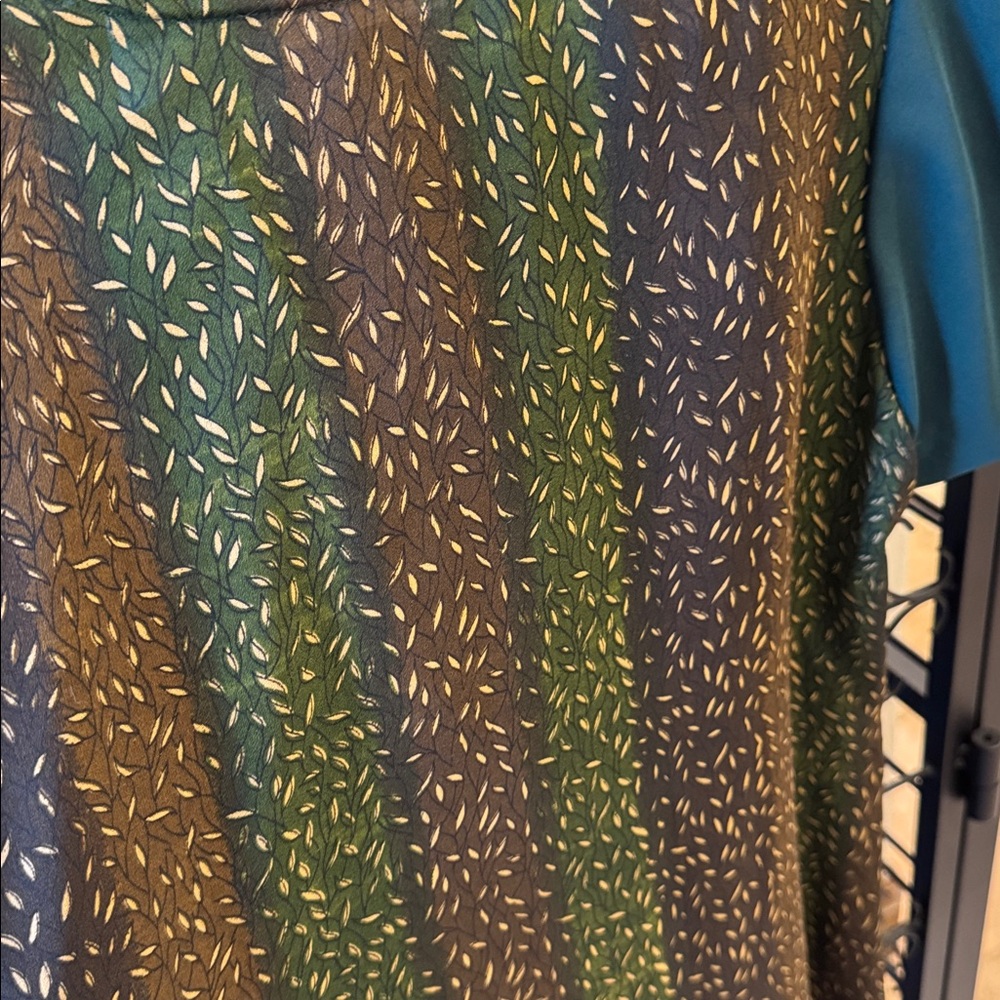 Teal Embroidered Pumjabi with cream and brown accents. - Picture 6 of 7